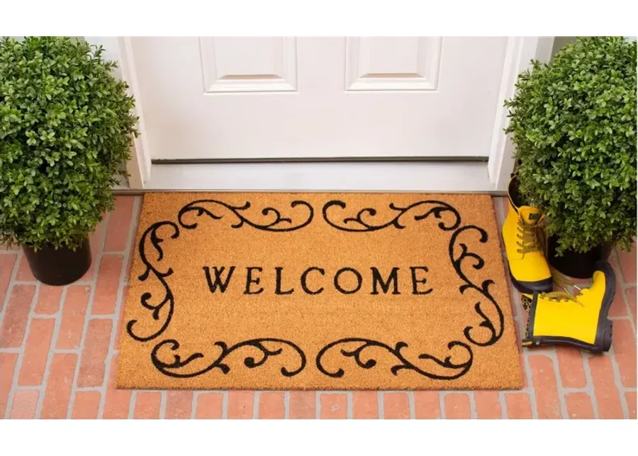 Welcome Curly Q Doormat