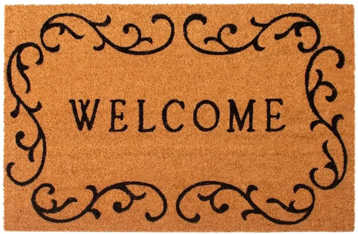 Welcome Curly Q Doormat