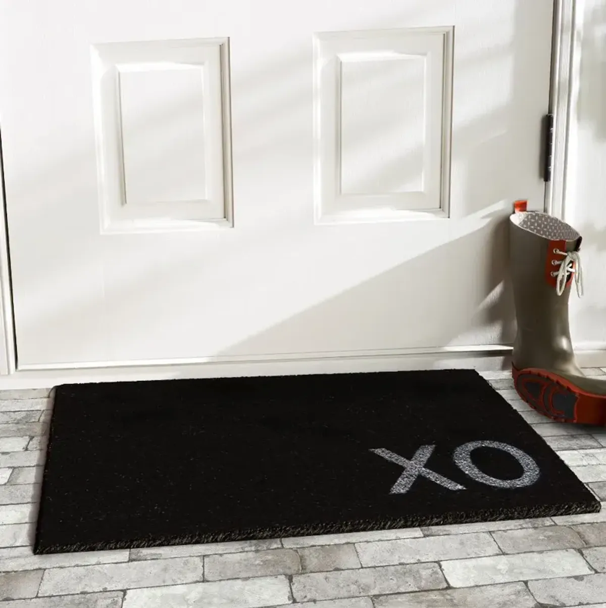 Black XO Doormat