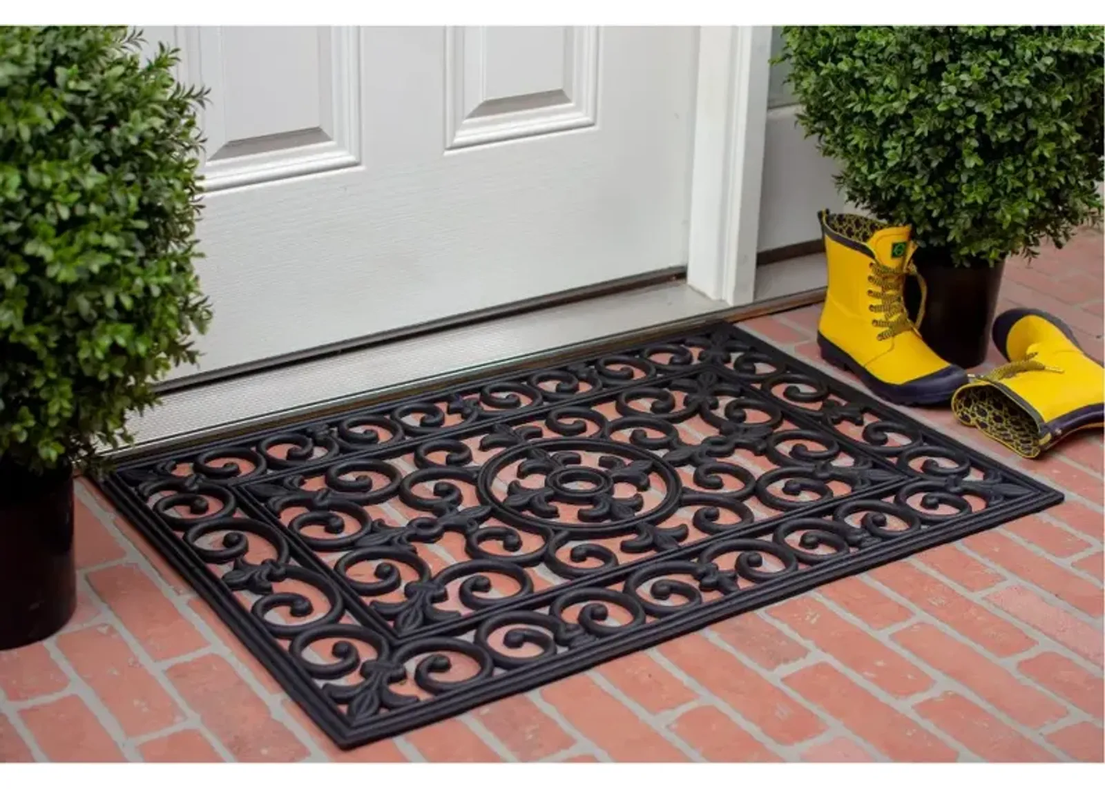 Fleur De Lis Rubber Doormat