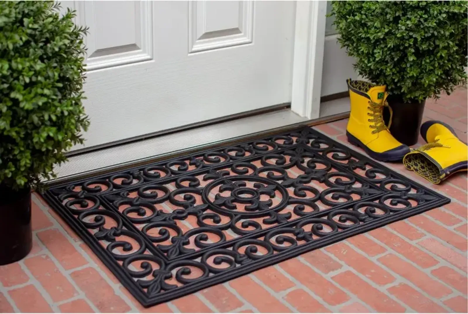 Fleur De Lis Rubber Doormat