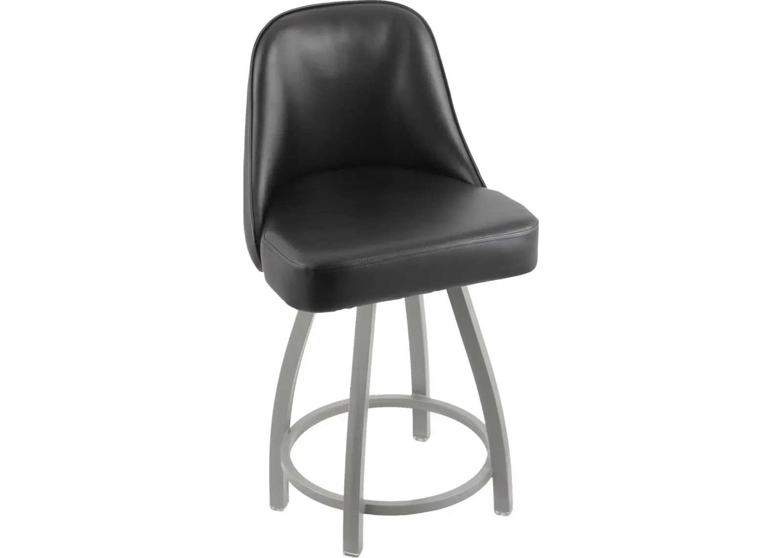 Grizzly Black Upholstered Swivel Counter Height Stool