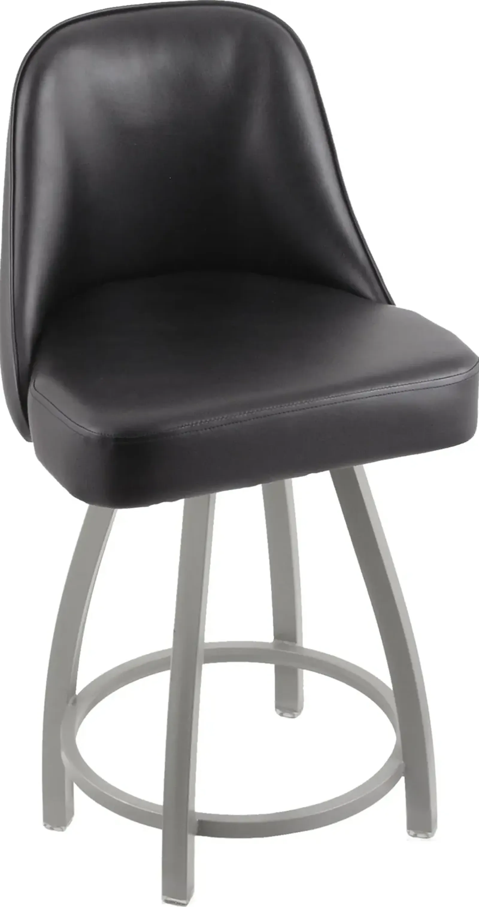 Grizzly Black Upholstered Swivel Counter Height Stool