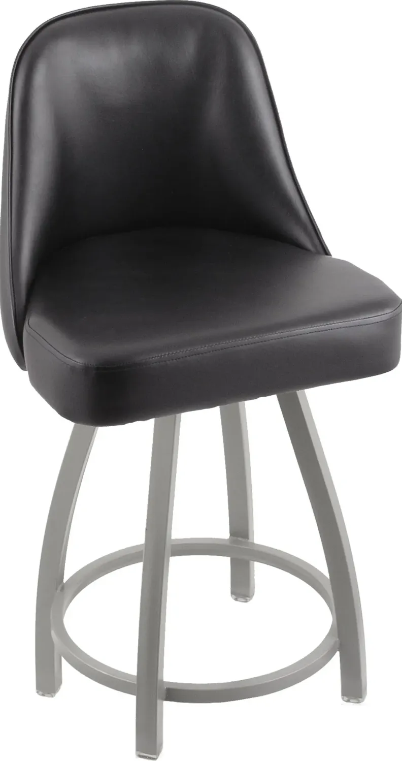 Grizzly Black Upholstered Swivel Counter Height Stool