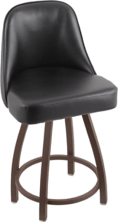 Grizzly Bronze Metal Upholstered Swivel Counter Height Stool