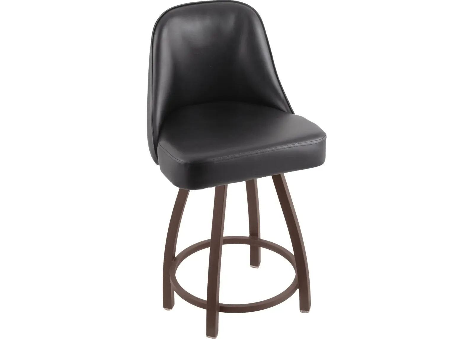 Grizzly Bronze Metal Upholstered Swivel Counter Height Stool