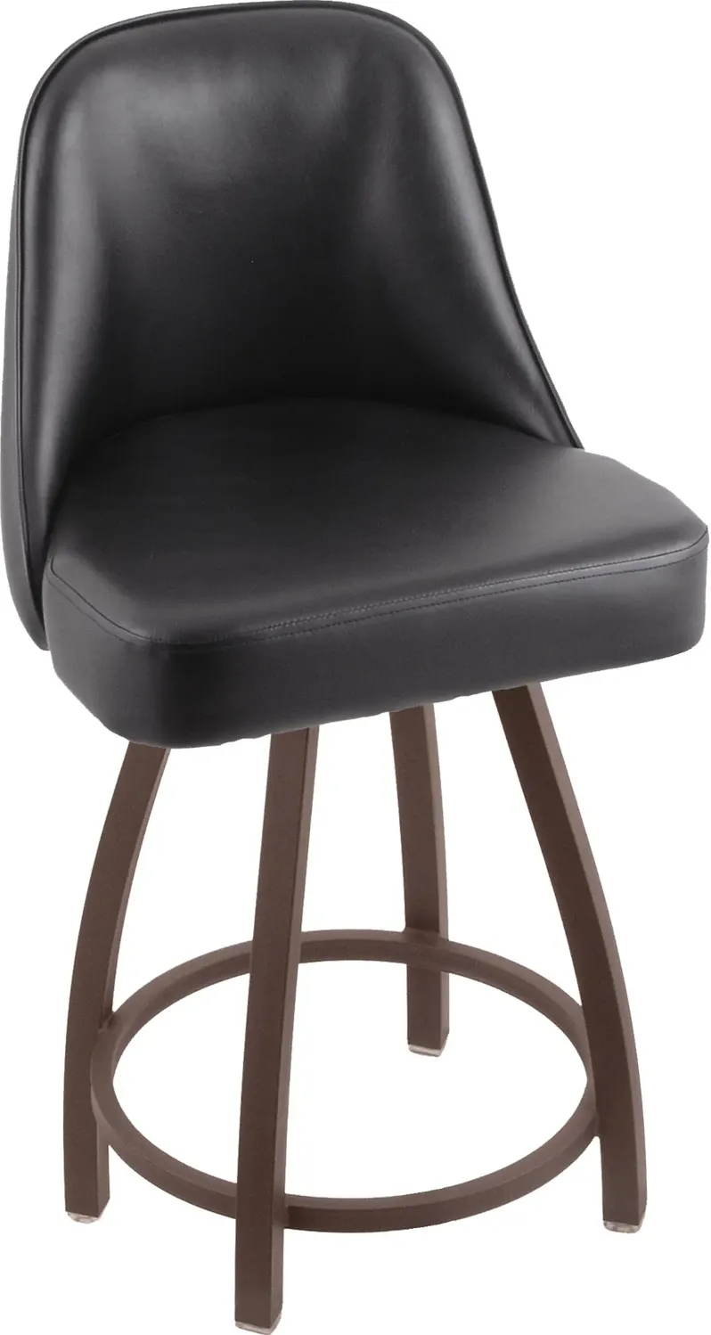 Grizzly Bronze Metal Upholstered Swivel Counter Height Stool