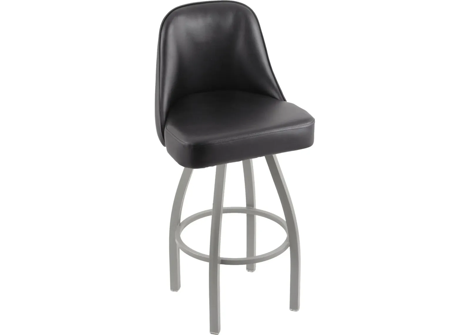 Grizzly Black Upholstered Swivel Bar Stool