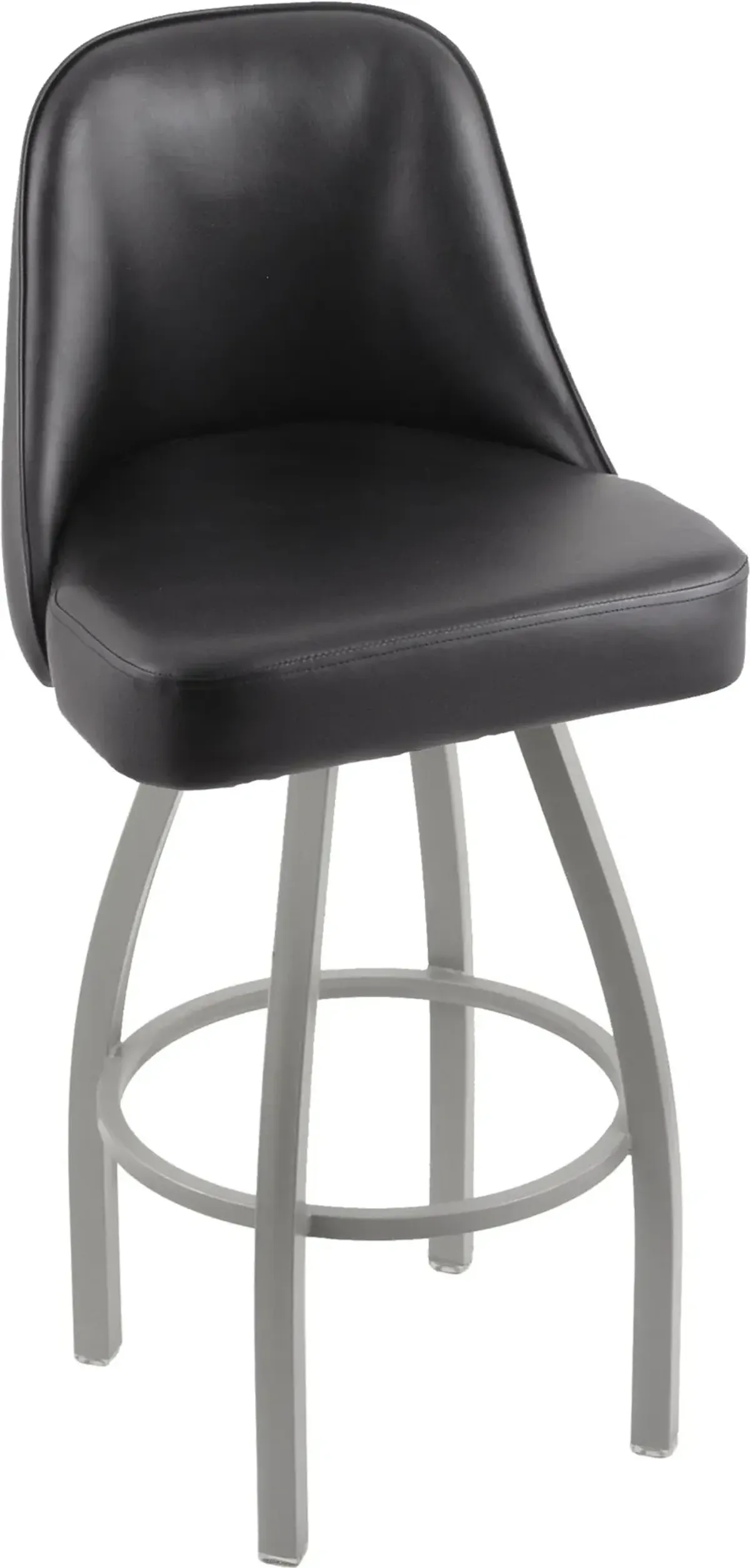 Grizzly Black Upholstered Swivel Bar Stool