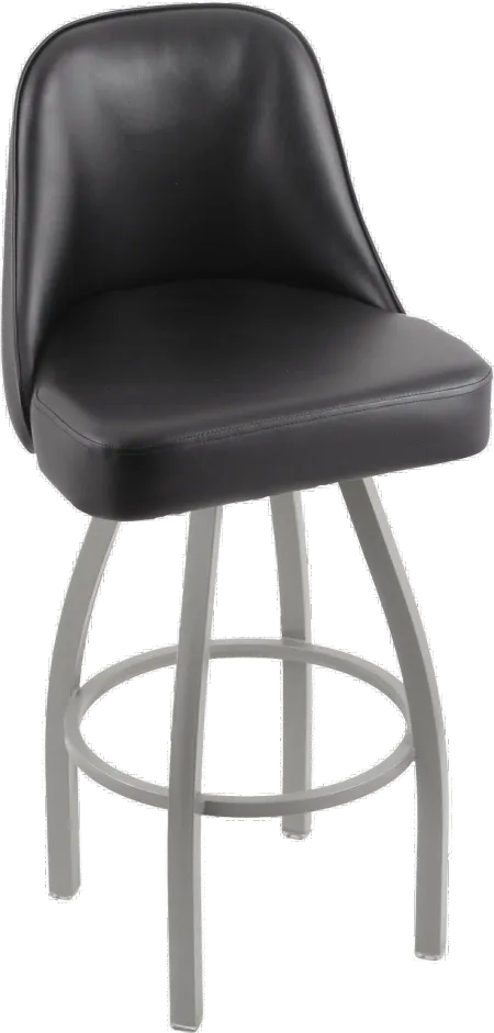 Grizzly Black Upholstered Swivel Bar Stool