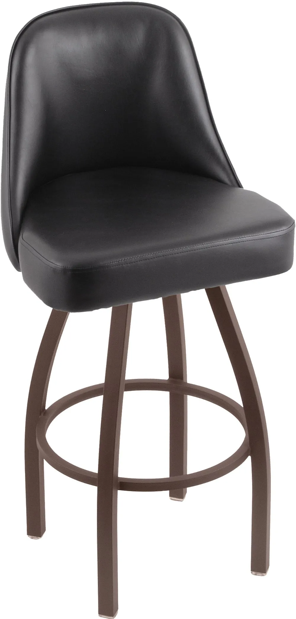 Grizzly Bronze Metal Upholstered Swivel Bar Stool