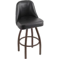 Grizzly Bronze Metal Upholstered Swivel Bar Stool