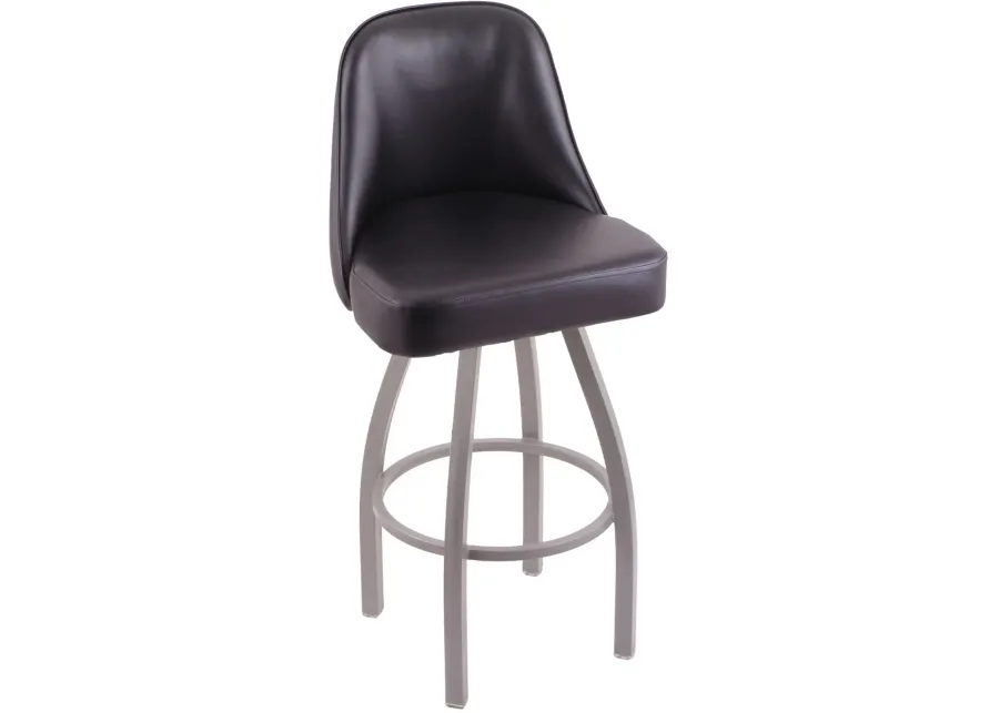 Grizzly Black Upholstered Swivel Extra Tall Bar Stool