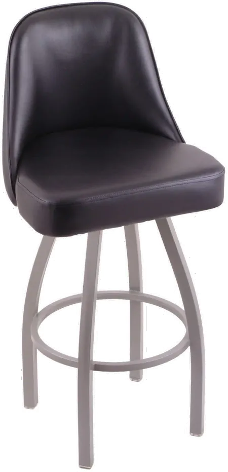 Grizzly Black Upholstered Swivel Extra Tall Bar Stool