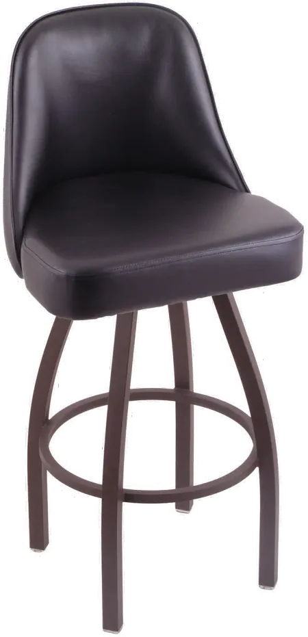 Grizzly Bronze Metal Upholstered Swivel Extra Tall Bar Stool
