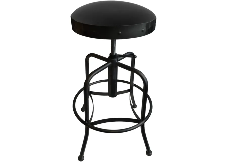 Steel Black Adjustable Height Stool