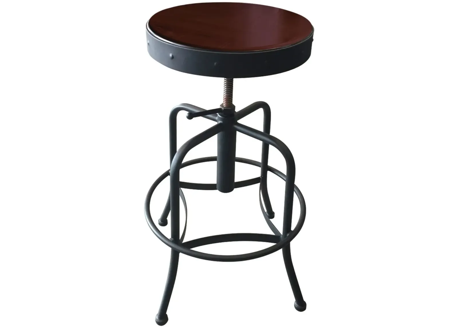 Steel Black and Cherry Adjustable Height Stool