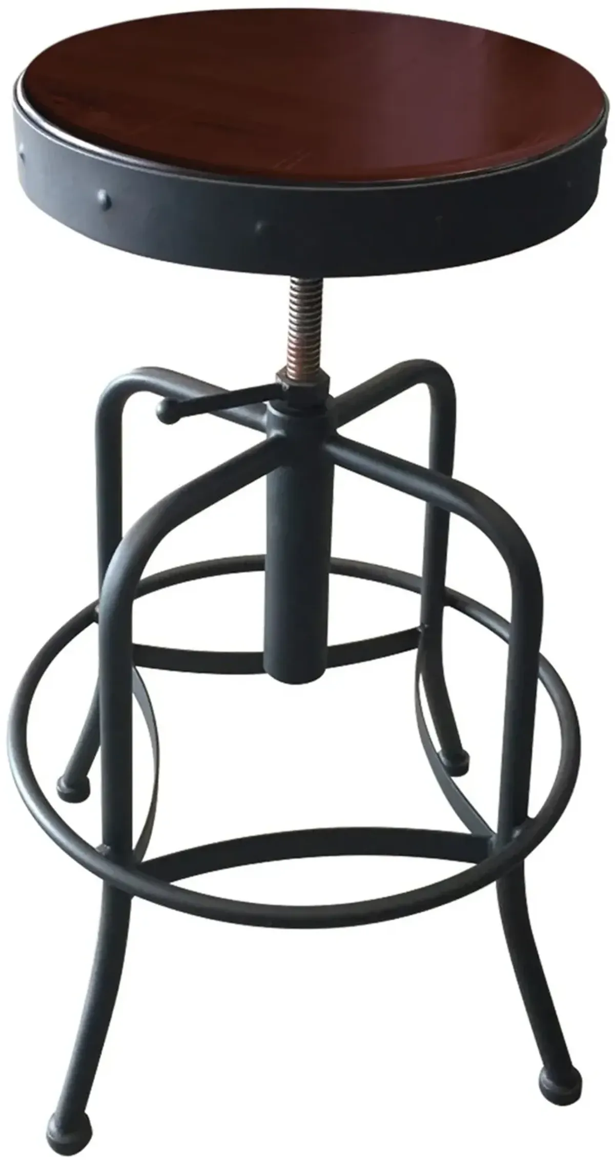 Steel Black and Cherry Adjustable Height Stool