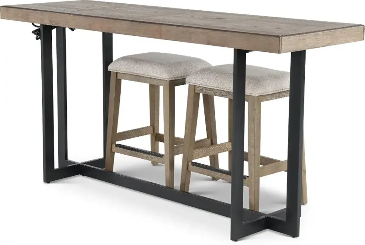 Eden Dune Sofa Table With Upholstered Stools