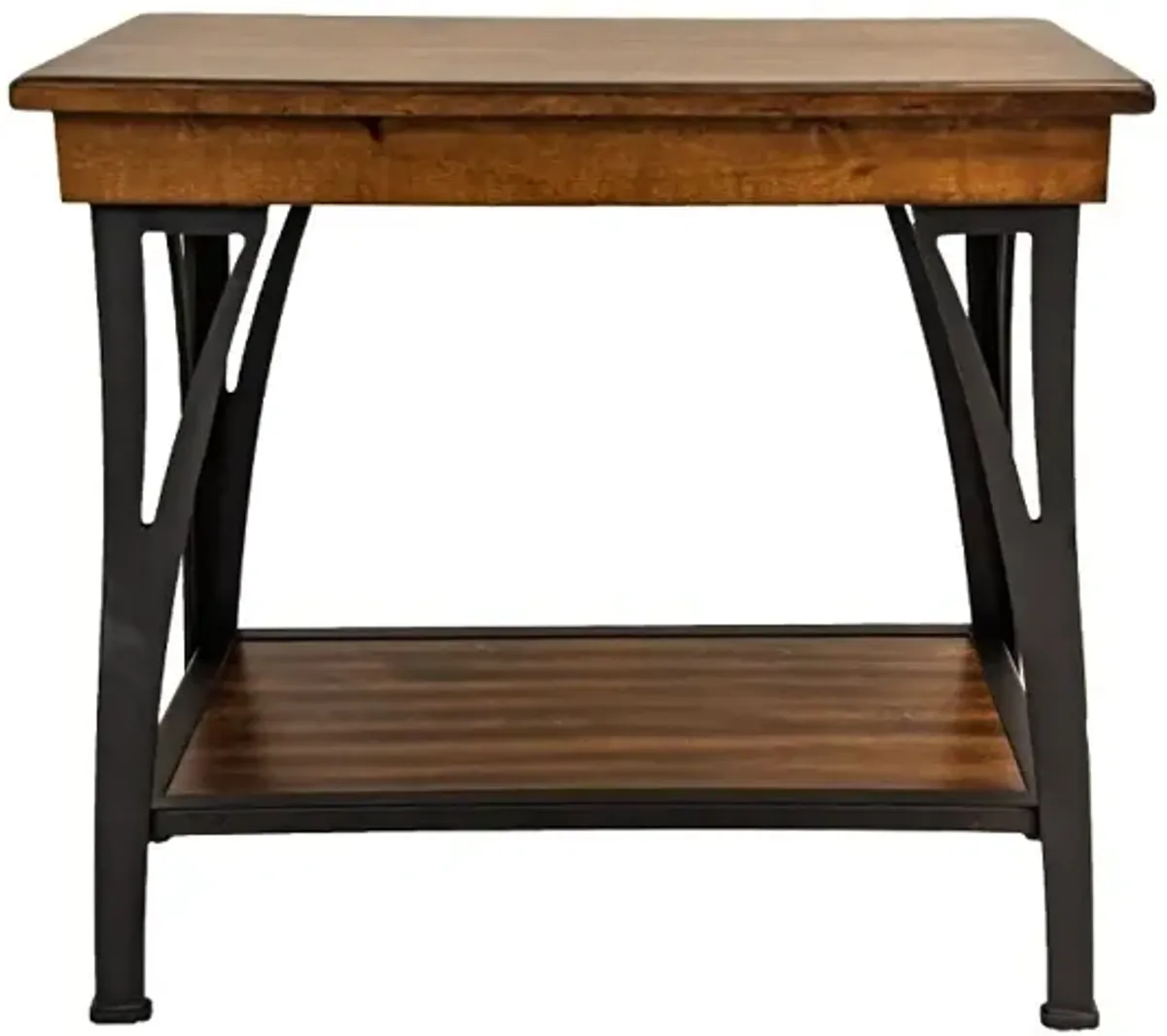 District Black and Brown Side Table