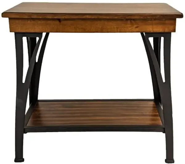 District Black and Brown Side Table