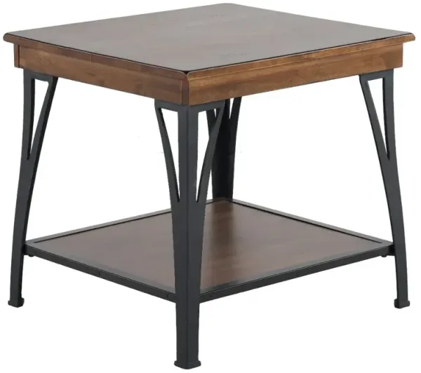 District Black and Brown End Table