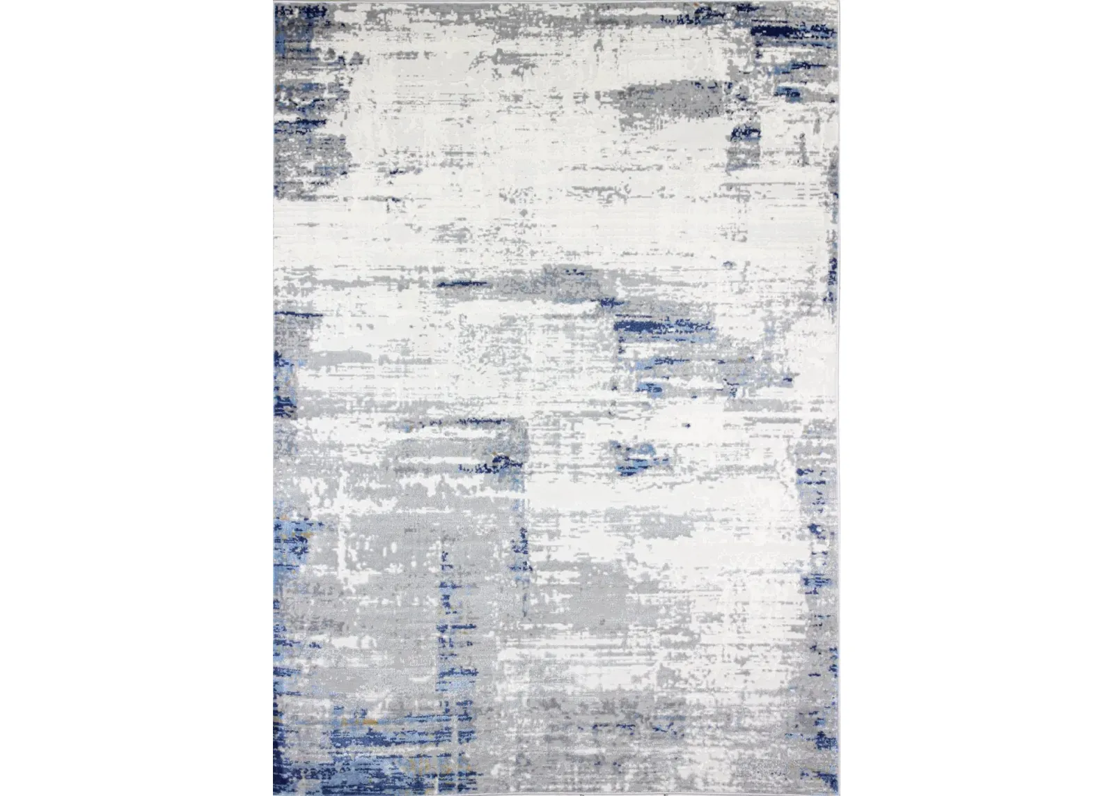 Carlyle 4 x 6 Contemporary Ivory and Blue Runner