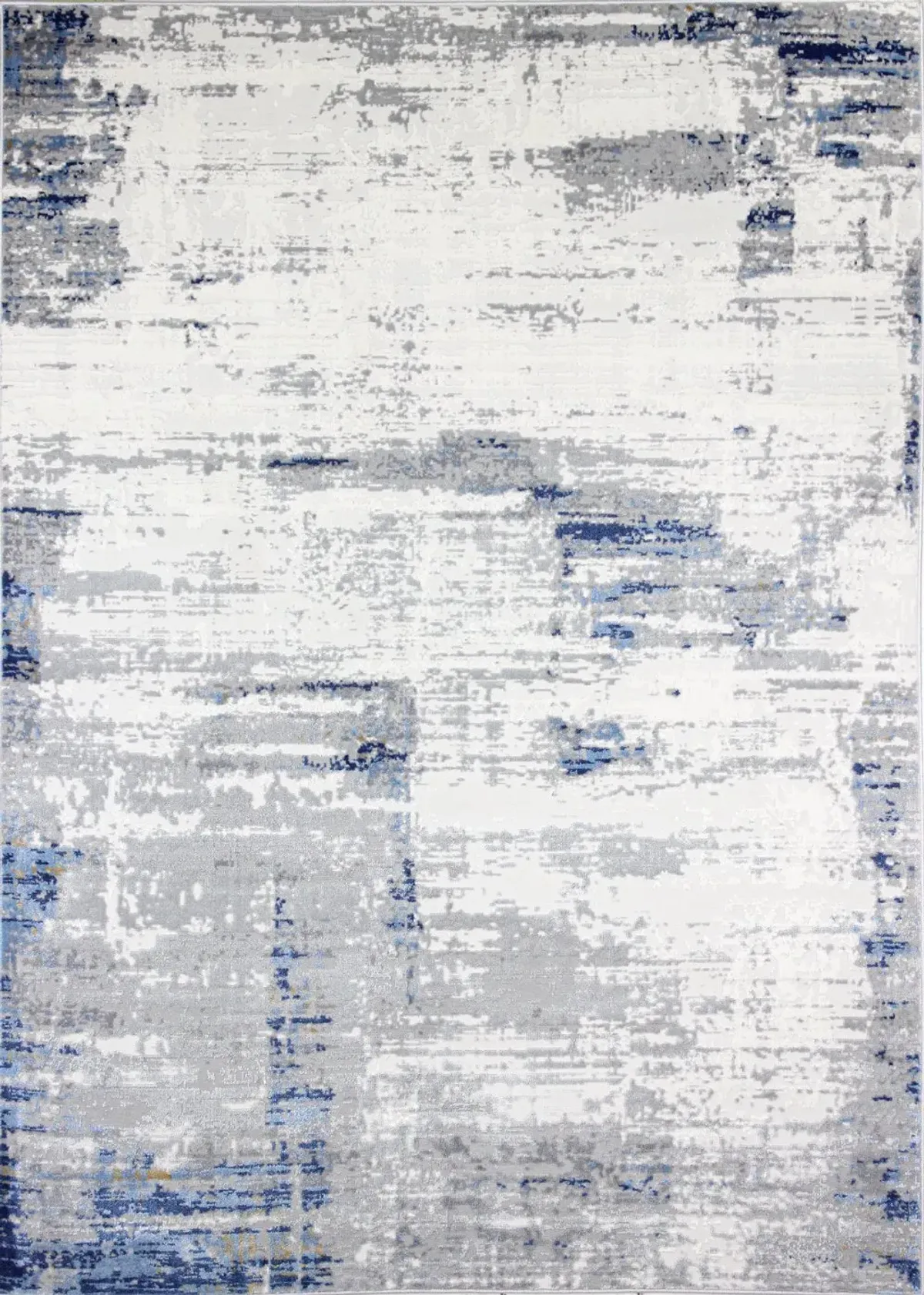 Carlyle 4 x 6 Contemporary Ivory and Blue Runner