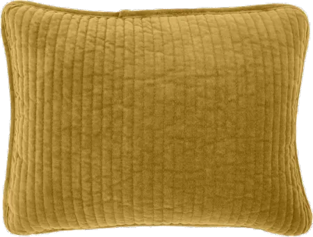 Stonewashed Tuscan Yellow Cotton Velvet Boudoir Throw Pillow