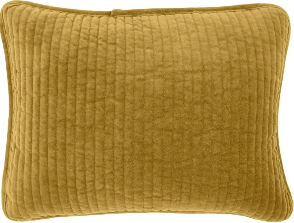 Stonewashed Tuscan Yellow Cotton Velvet Boudoir Throw Pillow