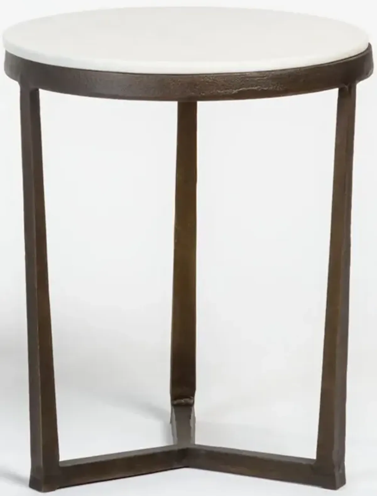Kennedy Gunmetal Gray and White Marble End Table