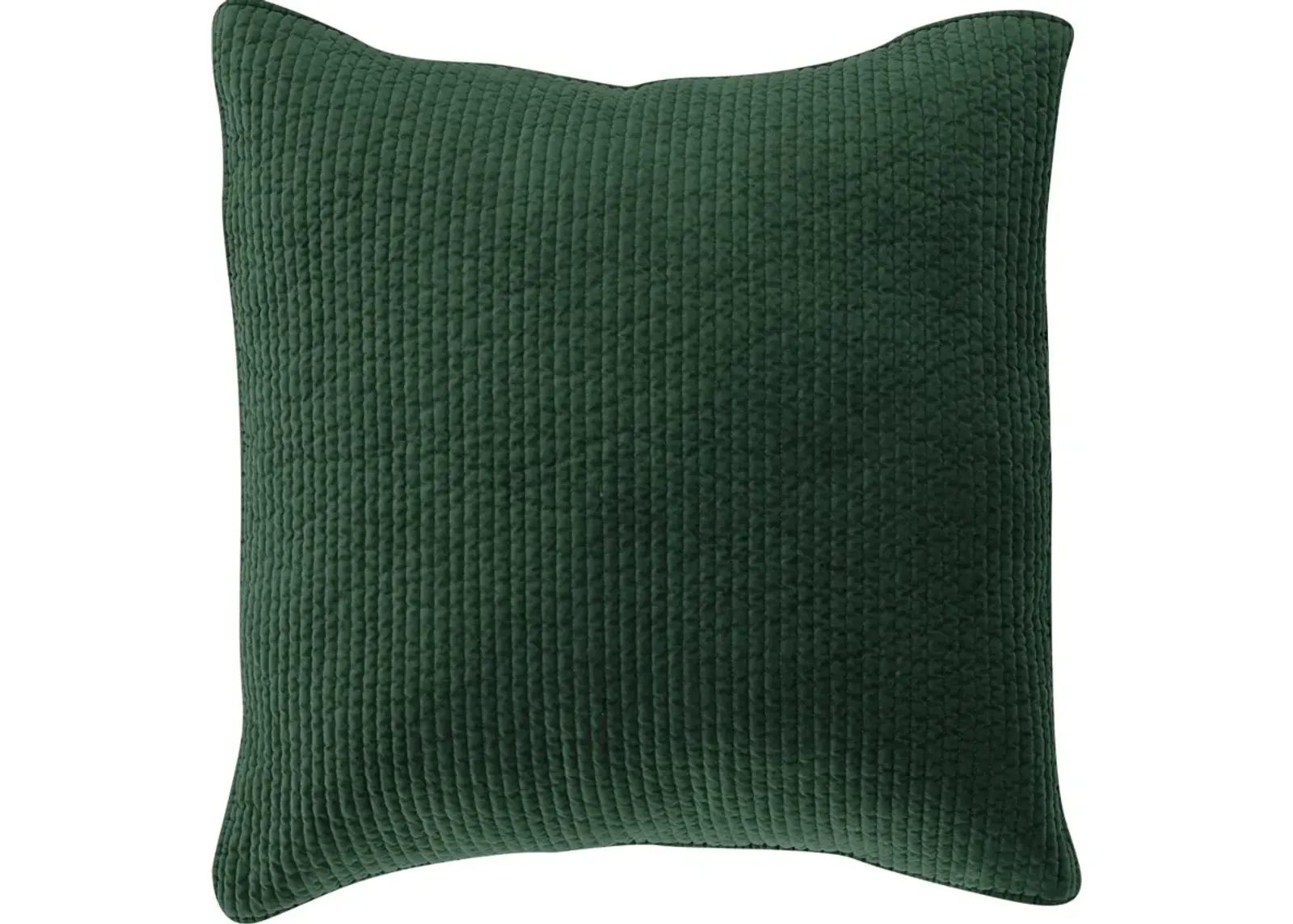 Stonewashed Emerald Green Cotton Quilted Velvet Euro Sham