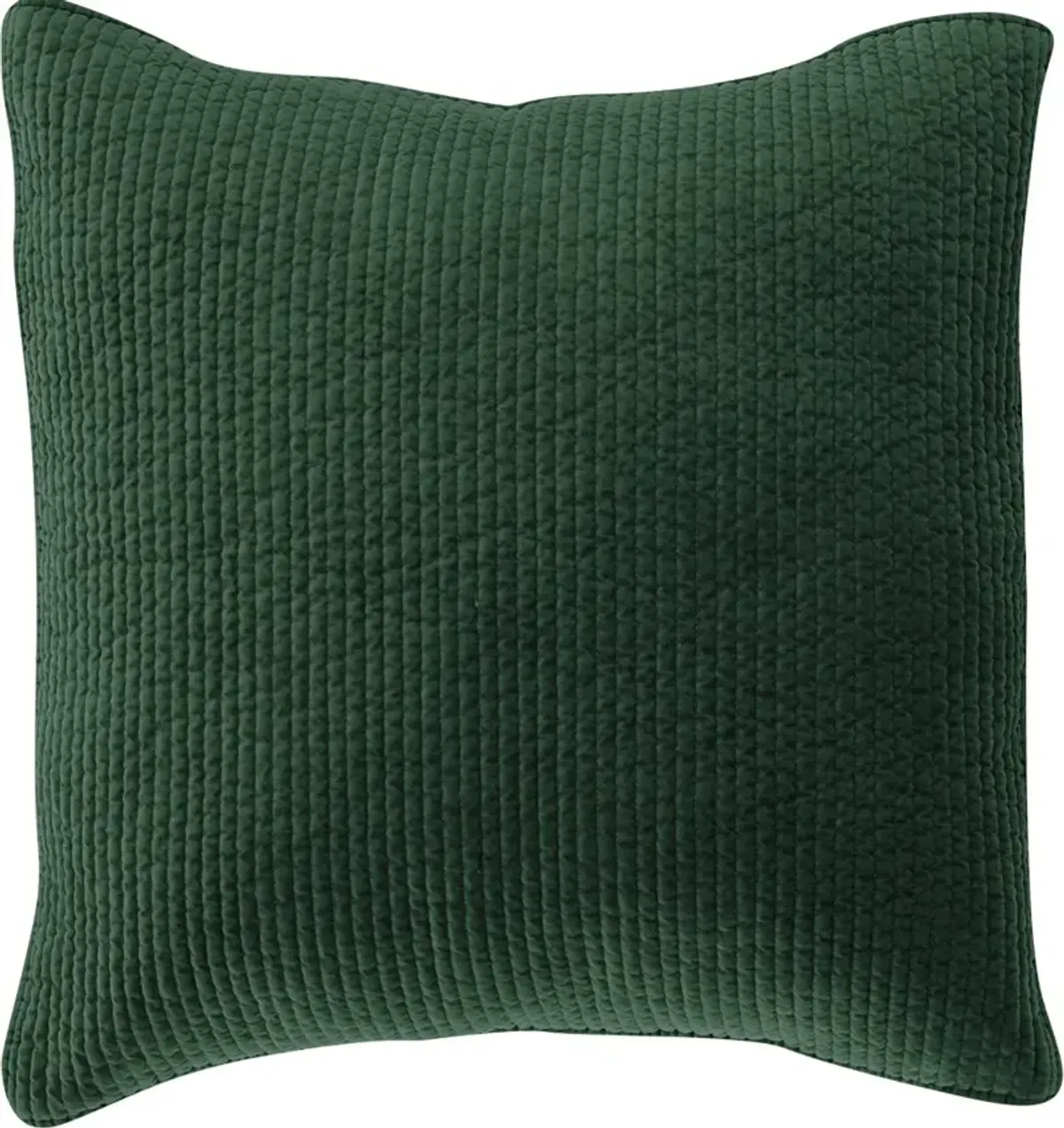 Stonewashed Emerald Green Cotton Quilted Velvet Euro Sham