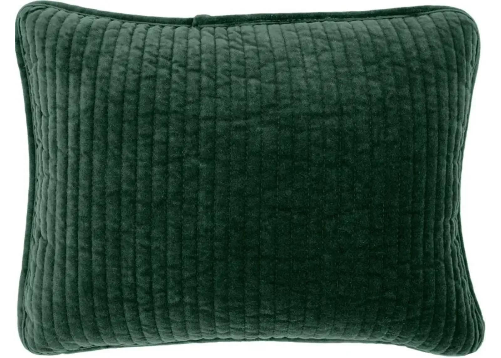 Stonewashed Emerald Green Cotton Velvet Boudoir Throw Pillow