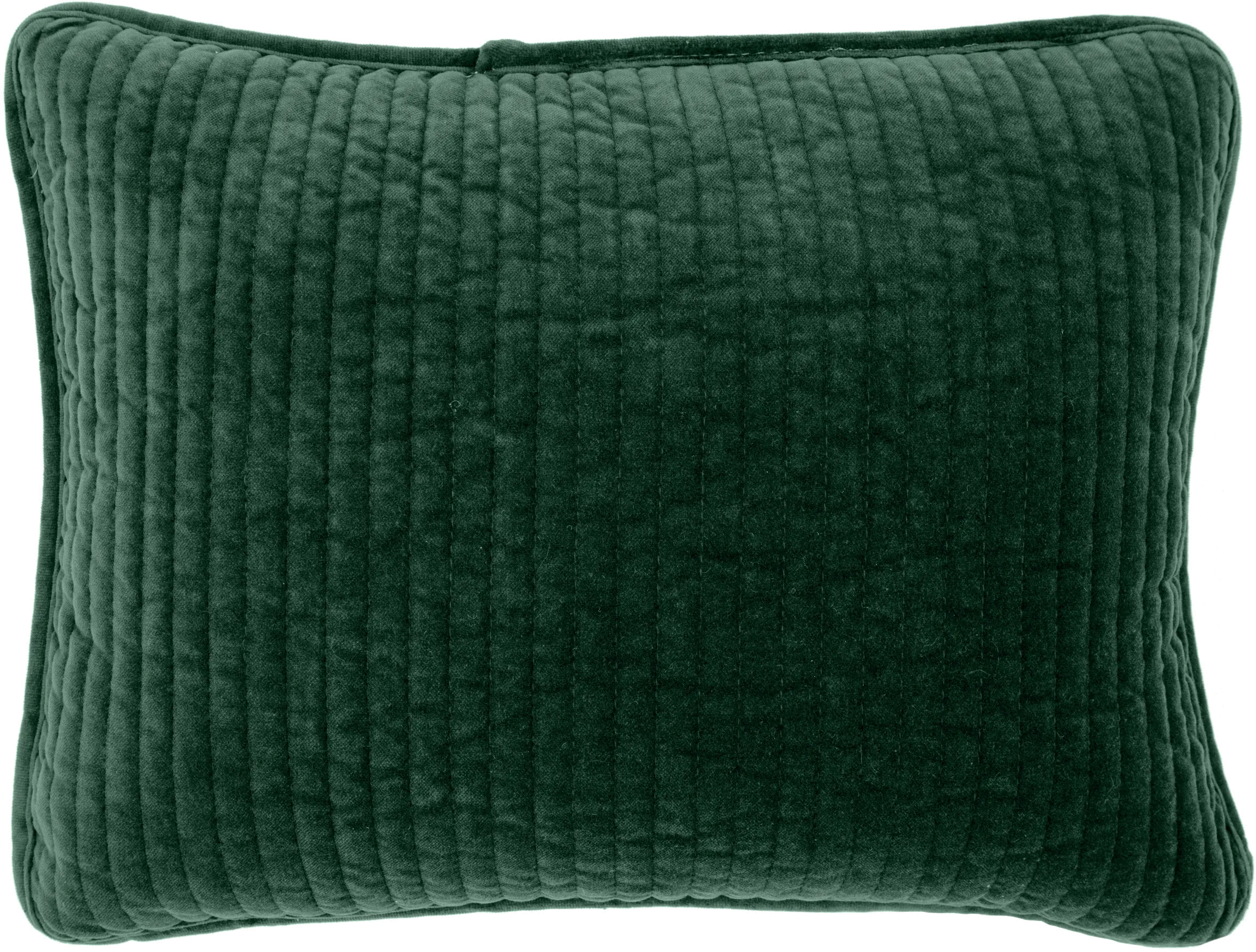 Stonewashed Emerald Green Cotton Velvet Boudoir Throw Pillow