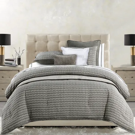 Fenton Gray, Cream and Taupe Super King 3 Piece Bedding Collection