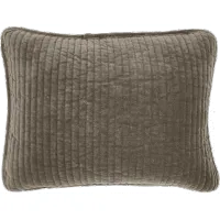 Stonewashed Taupe Cotton Velvet Boudoir Throw Pillow
