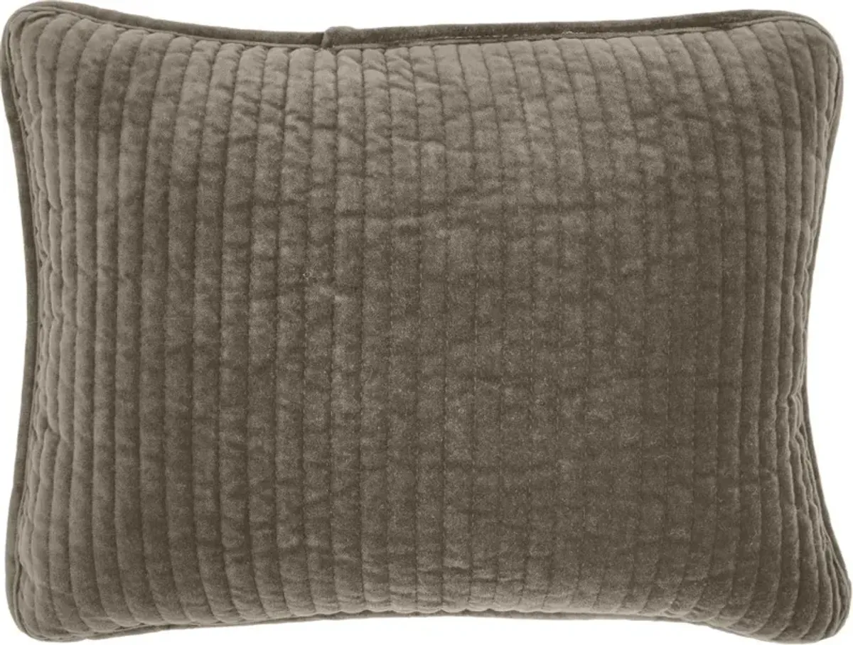 Stonewashed Taupe Cotton Velvet Boudoir Throw Pillow