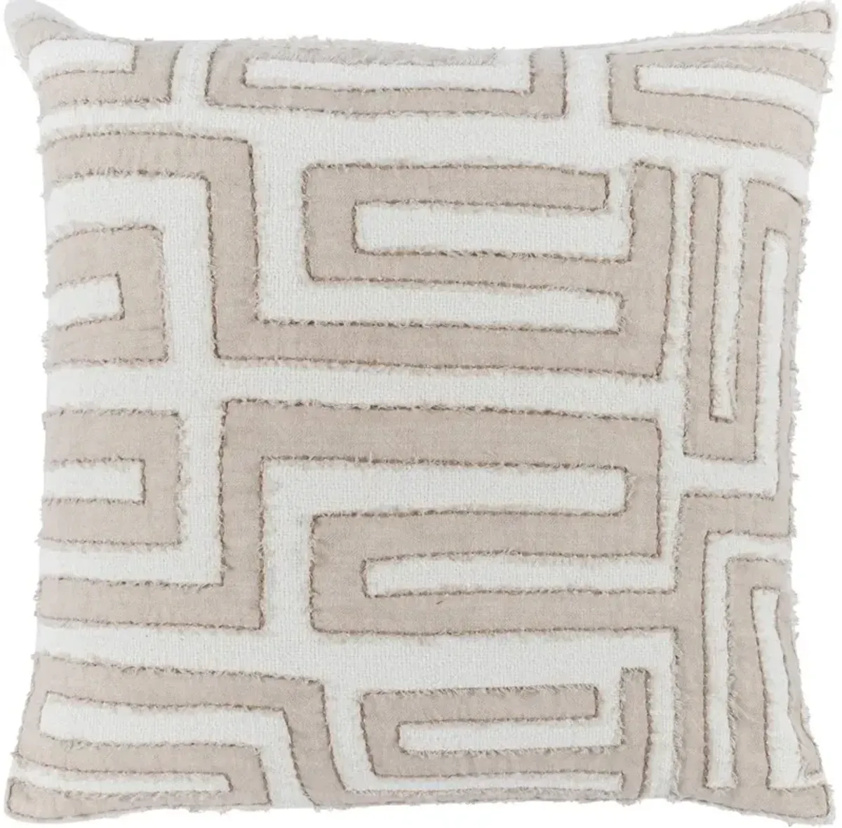 Modern Natural and Ivory Throw Pillow - Mateo