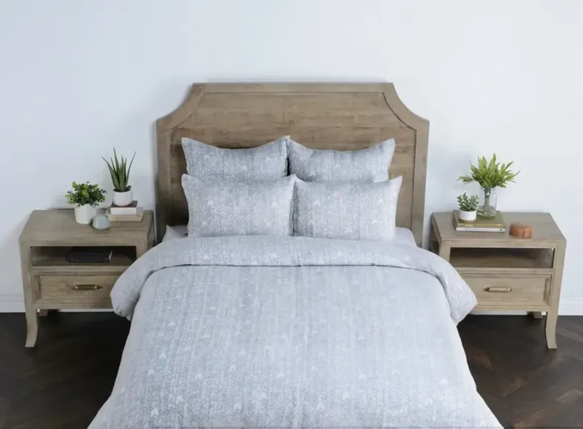 French Herringbone Gray Storm 3 Piece King Bedding Collection