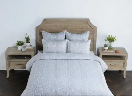 French Herringbone Gray Storm 3 Piece King Bedding Collection