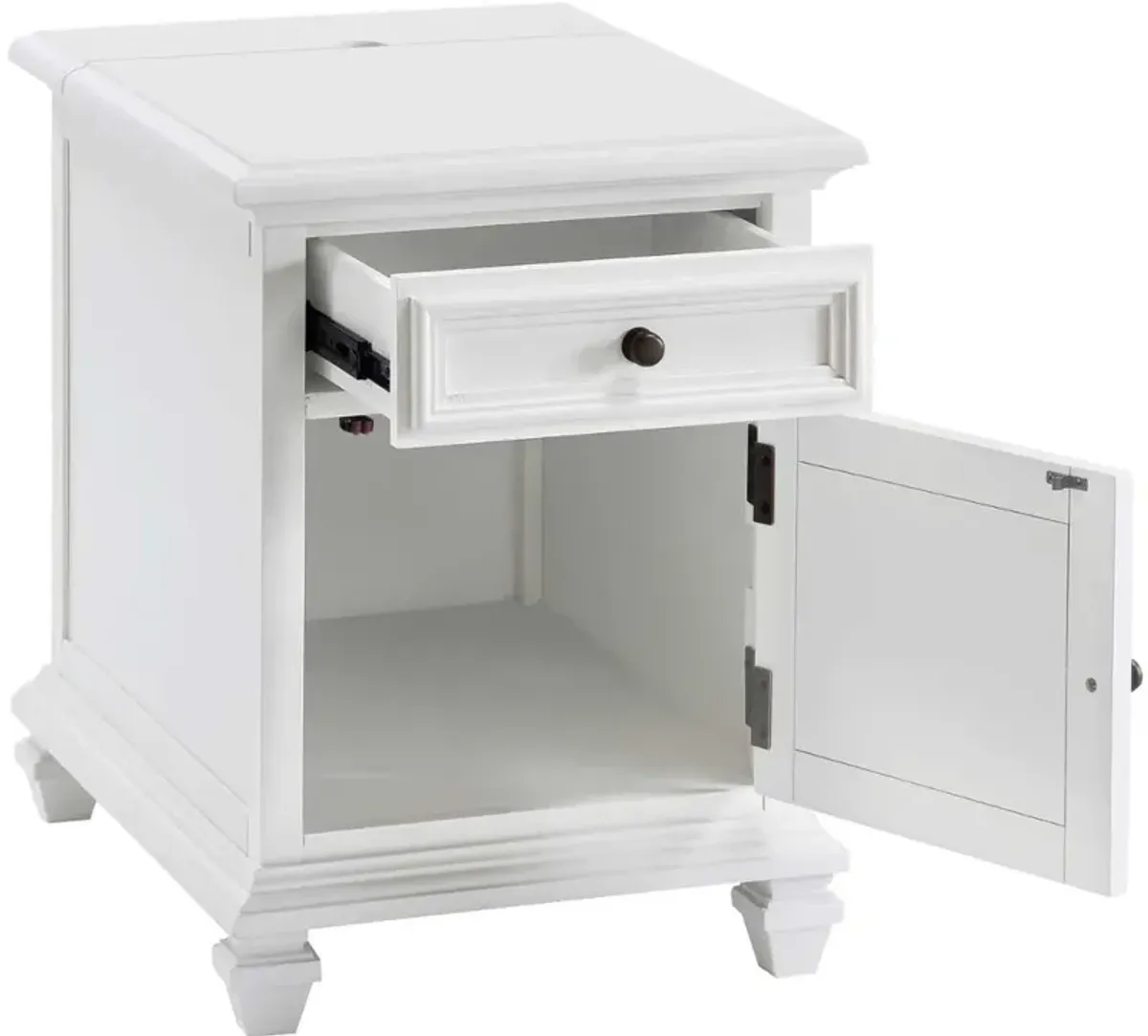 Charlestown White Storage End Table