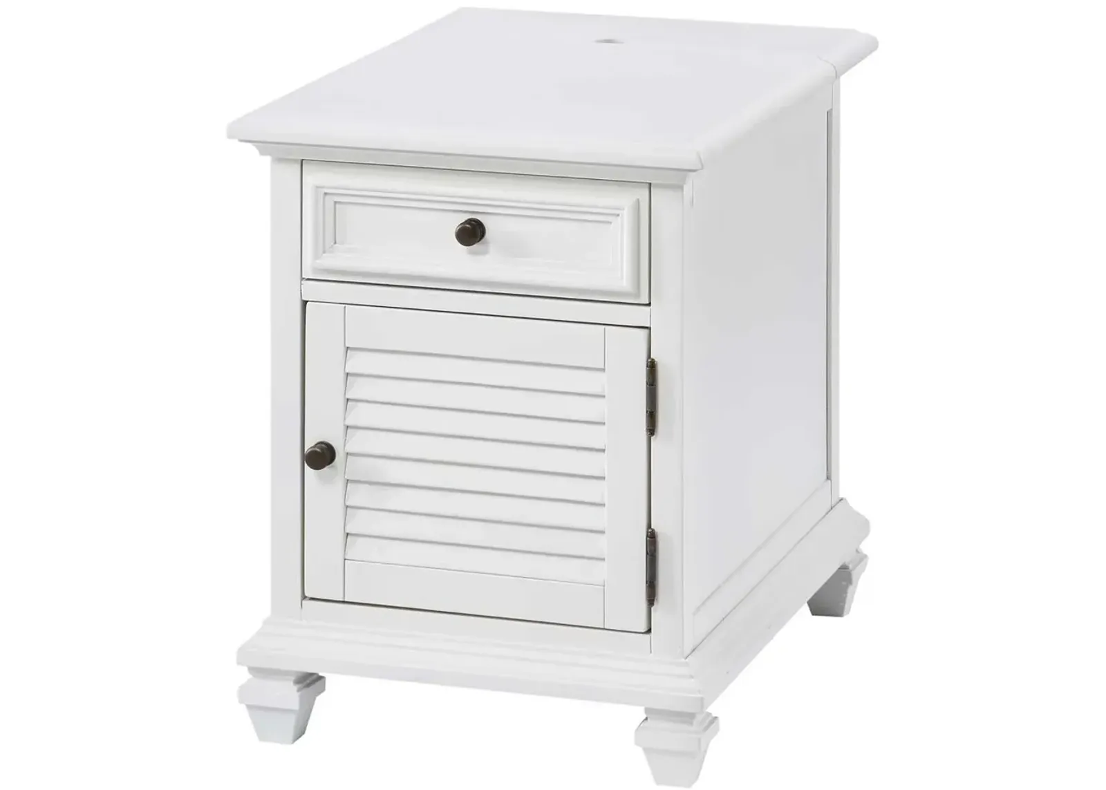 Charlestown White Storage End Table