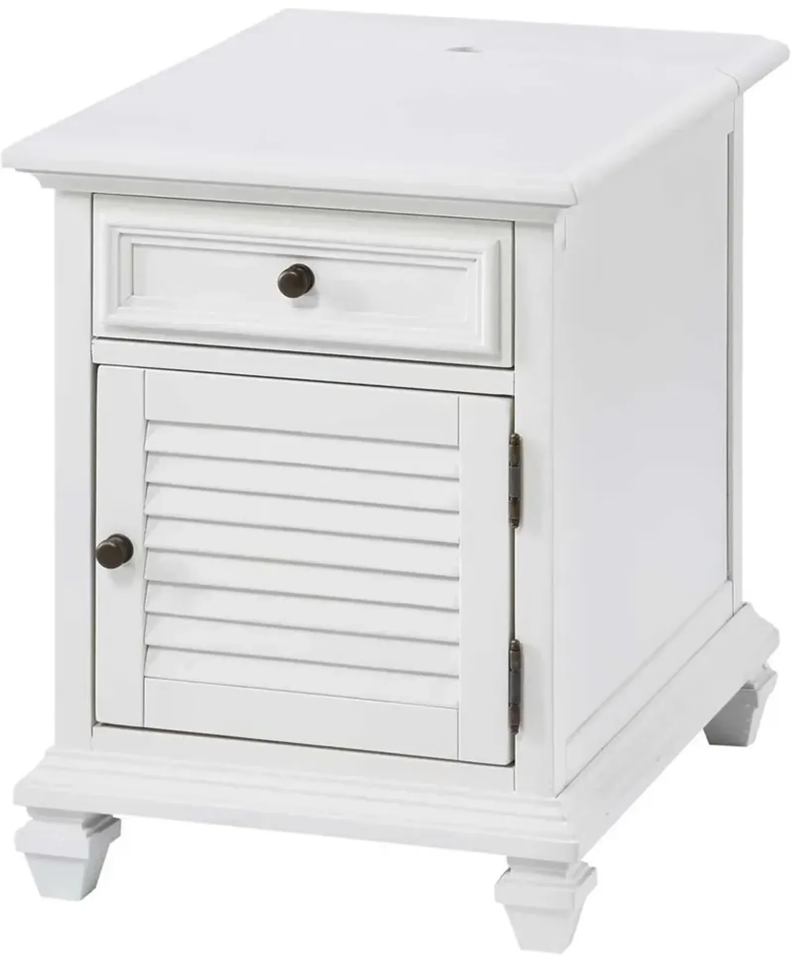 Charlestown White Storage End Table