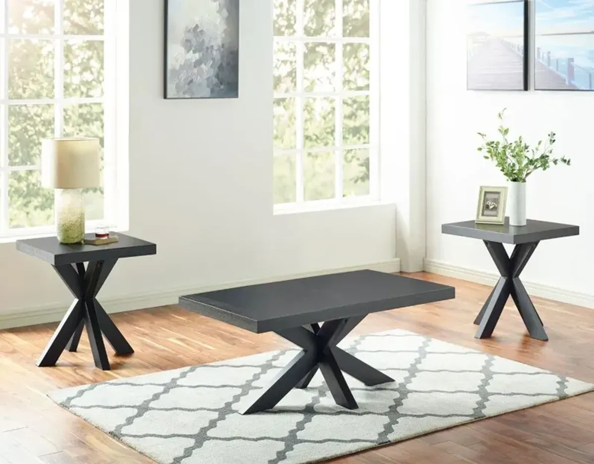 Harris Ebony Black Timber Beam Pedestal Coffee Table