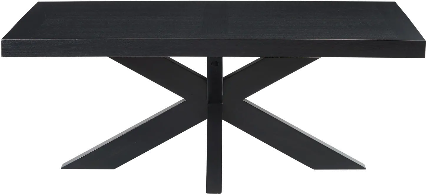 Harris Ebony Black Timber Beam Pedestal Coffee Table