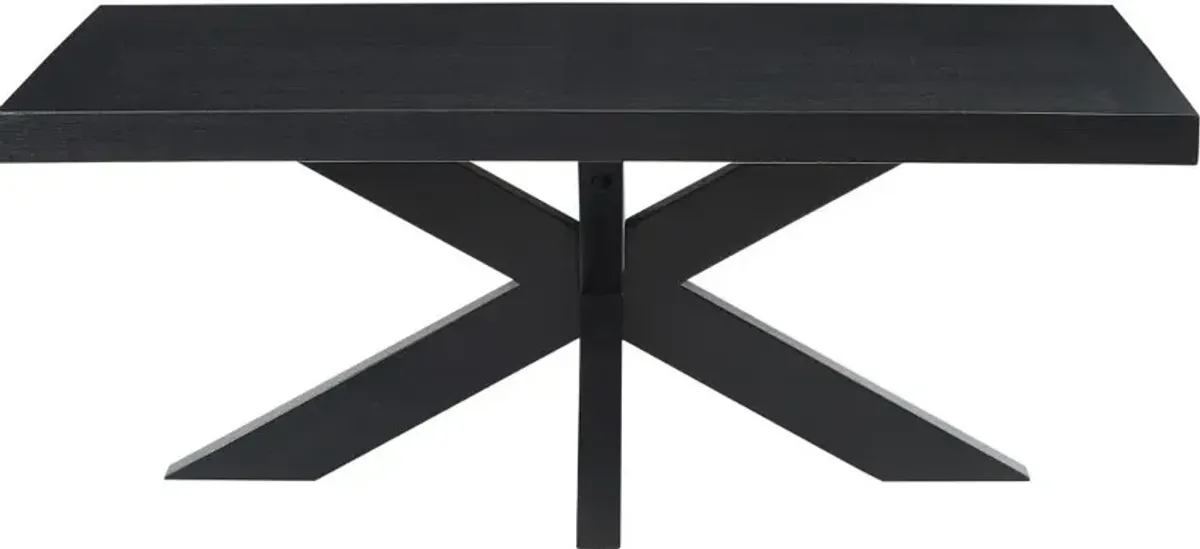 Harris Ebony Black Timber Beam Pedestal Coffee Table