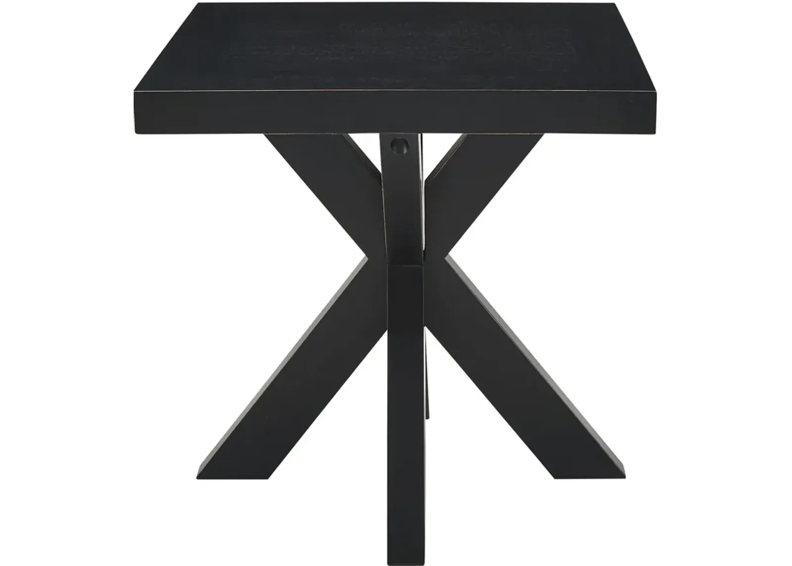 Harris Ebony Black Timber Beam Pedestal End Table