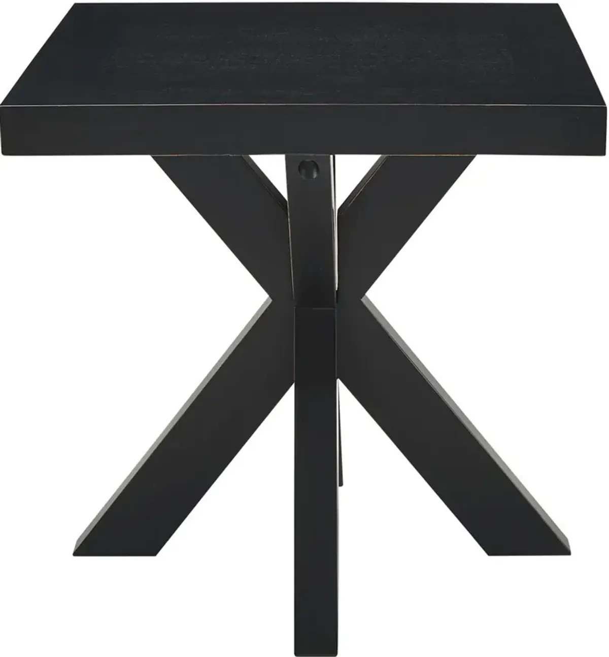 Harris Ebony Black Timber Beam Pedestal End Table