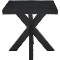 Harris Ebony Black Timber Beam Pedestal End Table